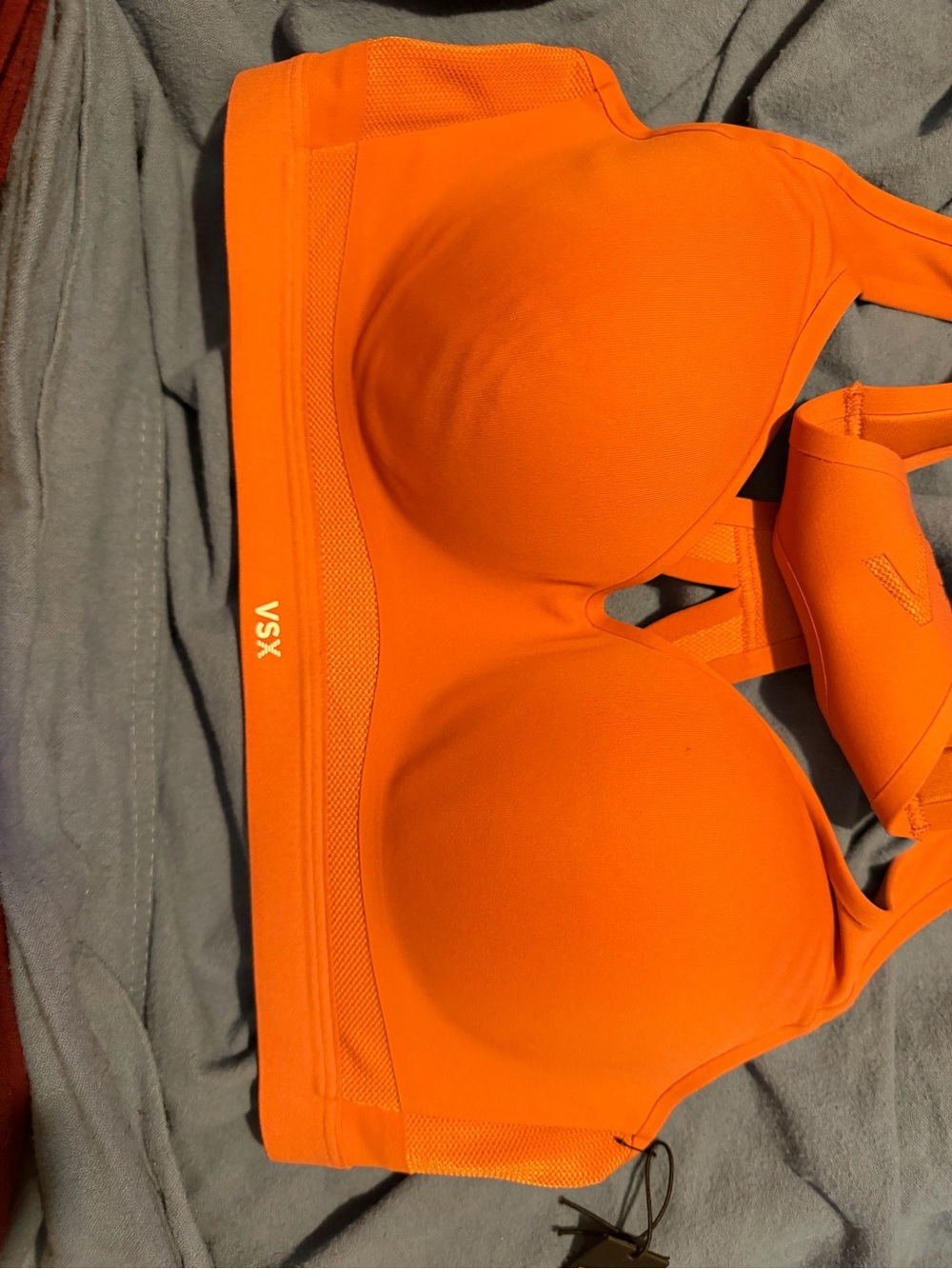 Victoria's Secret Bright Orange VSX High‑Support Racerback Sports Bra
